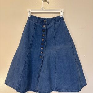 Vintage Classic Blue A-Line Denim Skirt